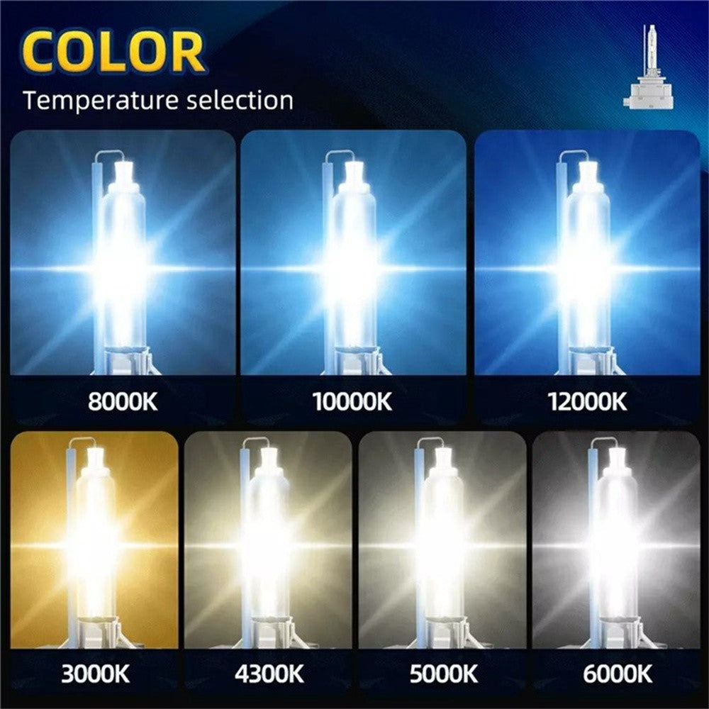 D1S 2Pcs 4300K Xenon HID Headlight Bulbs IP68 Waterproof High Brightness Automotive Front Lamp