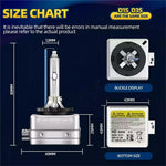 D1S 2Pcs 4300K Xenon HID Headlight Bulbs IP68 Waterproof High Brightness Automotive Front Lamp