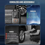 60W 150PSI Portable Wireless Mini Car Tire Air Pump Digital Display Handheld Inflator with LED Light