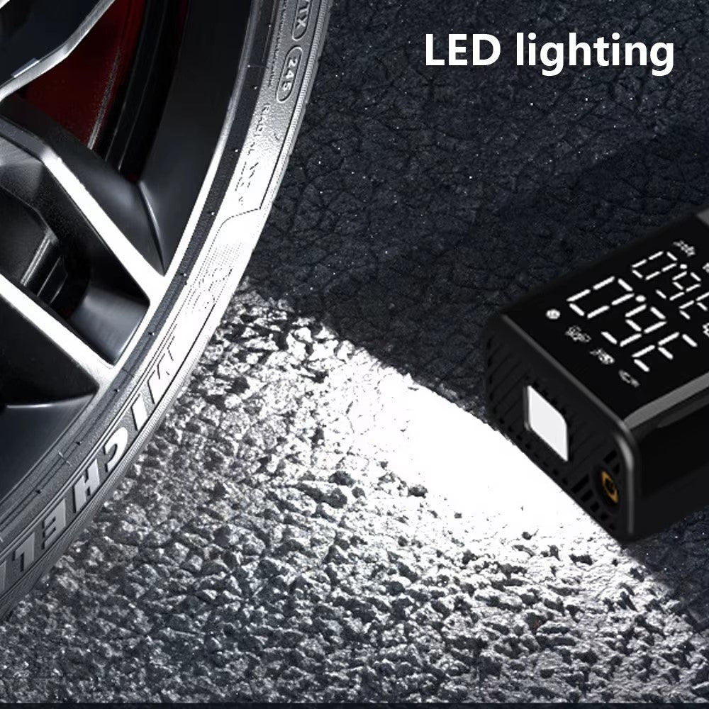 60W 150PSI Portable Wireless Mini Car Tire Air Pump Digital Display Handheld Inflator with LED Light