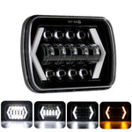 7 Inch LED Headlight with Arrow Turn Signals High Low Beam Offroad Driving Light Daytime Running Lamp