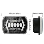 7 Inch LED Headlight with Arrow Turn Signals High Low Beam Offroad Driving Light Daytime Running Lamp