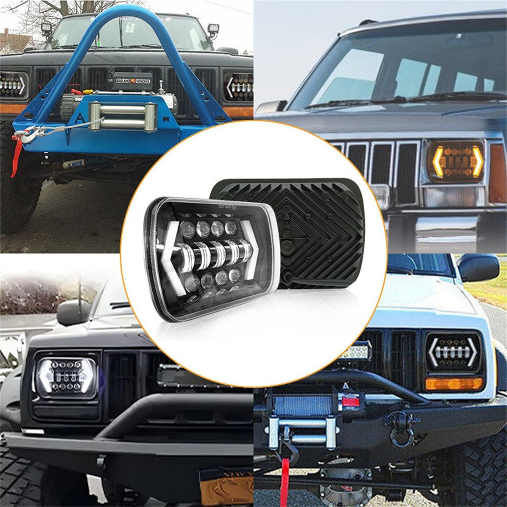7 Inch LED Headlight with Arrow Turn Signals High Low Beam Offroad Driving Light Daytime Running Lamp