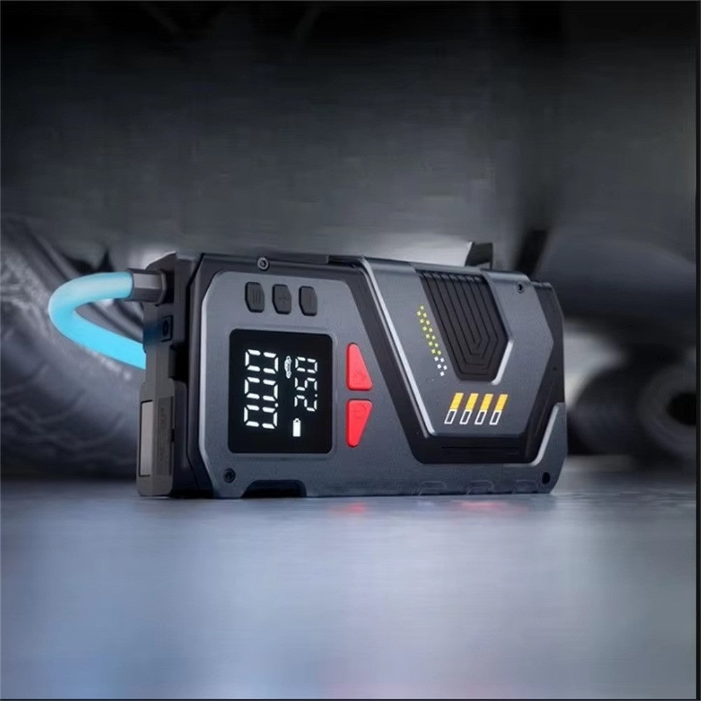 Digital Display Wireless Car Air Pump Emergency Jump Starter with Flashlight for Car Electric Vehicle