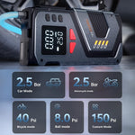 Digital Display Wireless Car Air Pump Emergency Jump Starter with Flashlight for Car Electric Vehicle
