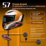 S7 PRO Motorcycle Helmet IP67 Waterproof Bluetooth-Compatible Headset Intercom with 2-in-1 Mic