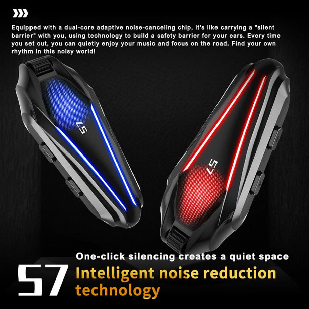 S7 PRO Motorcycle Helmet IP67 Waterproof Bluetooth-Compatible Headset Intercom with 2-in-1 Mic
