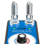 JFIND JF109 13mm Double Hole Spark Plug Tester 110V / 220V to 12V Car Motorcycle Detector Ignition Plug Analyzer