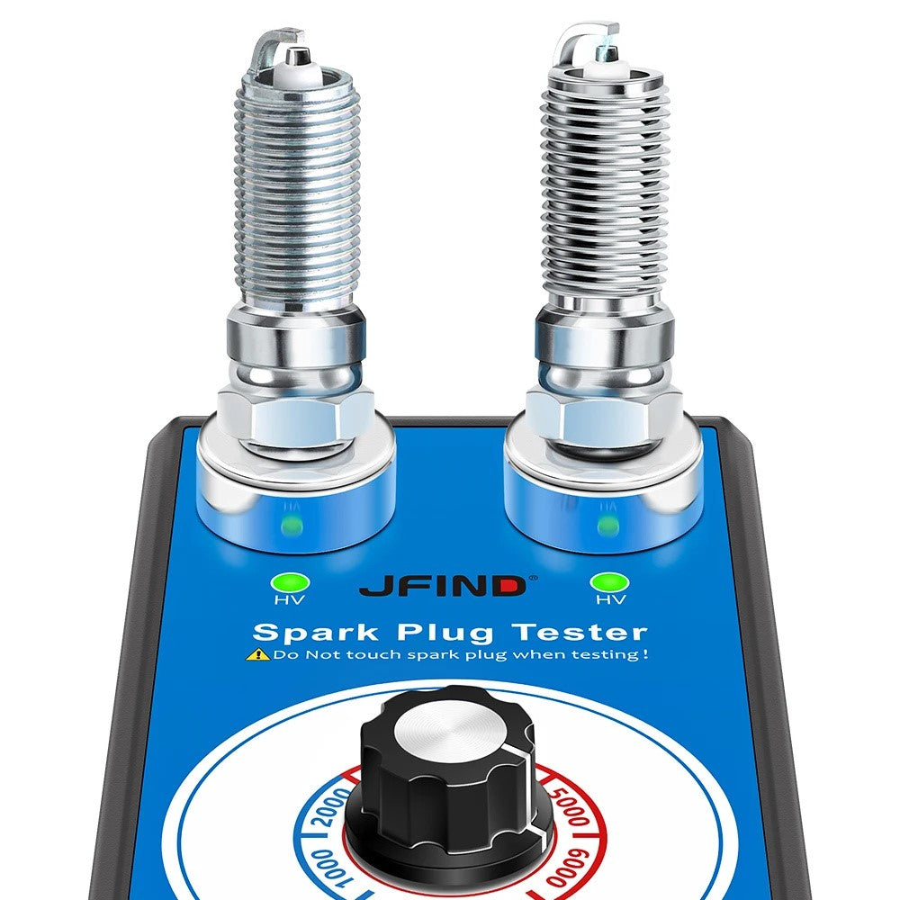 JFIND JF109 13mm Double Hole Spark Plug Tester 110V / 220V to 12V Car Motorcycle Detector Ignition Plug Analyzer