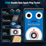 JFIND JF109 13mm Double Hole Spark Plug Tester 110V / 220V to 12V Car Motorcycle Detector Ignition Plug Analyzer