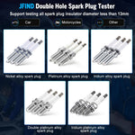 JFIND JF109 13mm Double Hole Spark Plug Tester 110V / 220V to 12V Car Motorcycle Detector Ignition Plug Analyzer