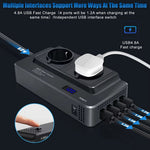 12V to 220V Converter Digital Display 200W Car Power Inverter with Dual EU Sockets and 4 USB Ports