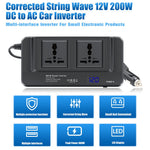 Digital Display Bil Strøminverter 12V til 220V Konverter Universal Stikdåse med 2 AC-udtag og 4 USB-porte