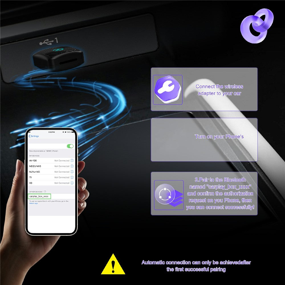 CP025 2-i-1 trådløs CarPlay Android Auto-adapter Wi-Fi 6 5GHz bilforbindelsesmodul Kablet til trådløs Plug Play Car Link Box