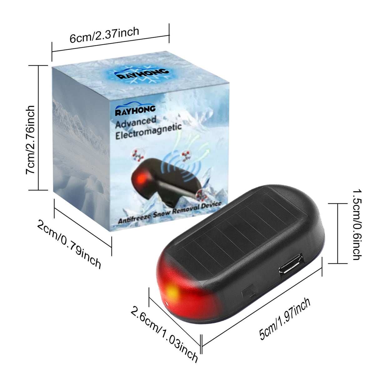 RAYHONG Bil Forrude Snefjernelsesinstrument Elektromagnetisk Molekylær Interferens Anti-frost Enhed