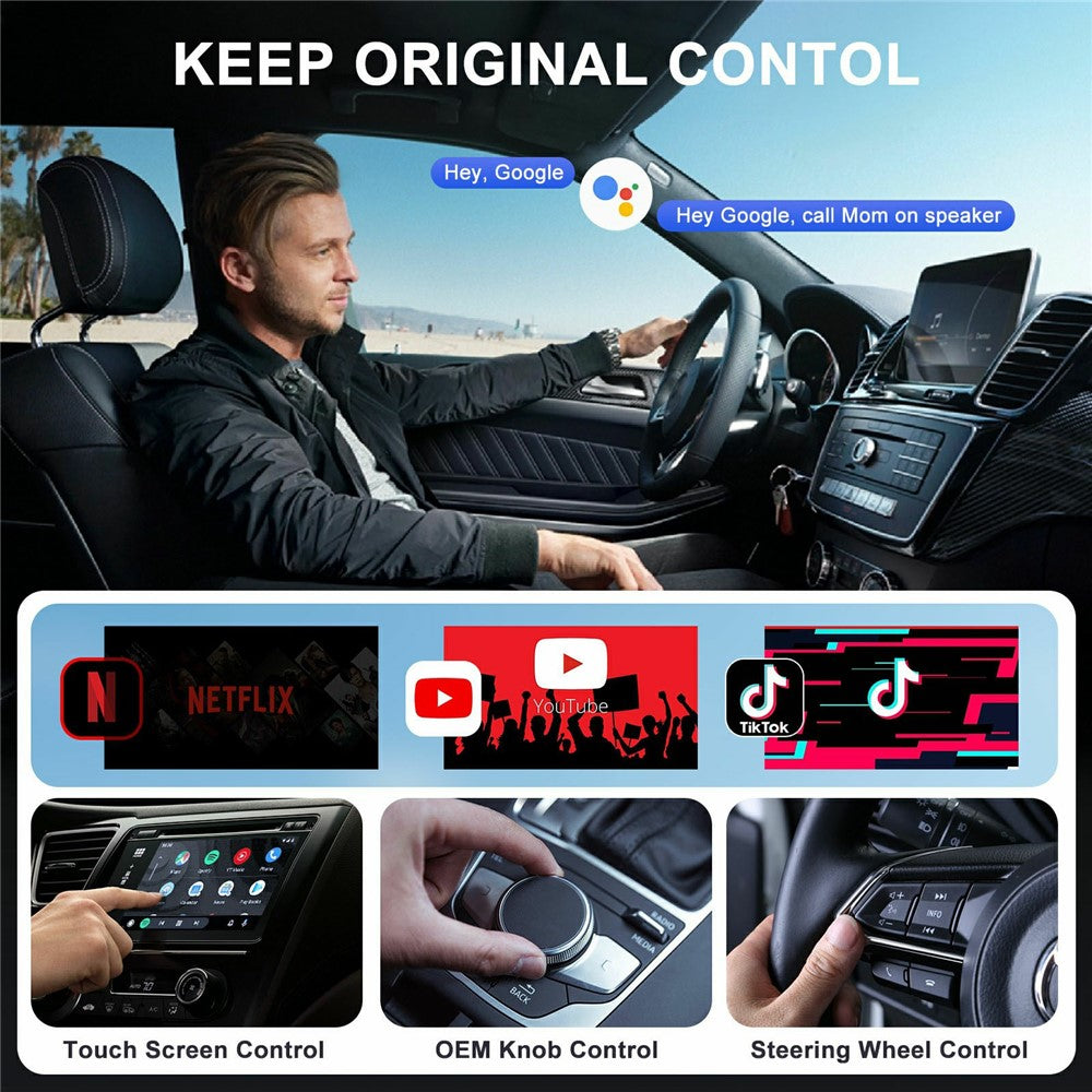 TYS-4222M 3-i-1 Spejl Trådløs CarPlay Adapter til biler med CarPlay/Android Auto Kablet til Trådløs Konverter Understøtter Airplay