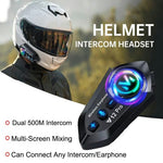 Y12 Pro Motorcykelhjelm Intercom Headset Trådløse Håndfri Høretelefoner Hård Mikrofon til Kørsel