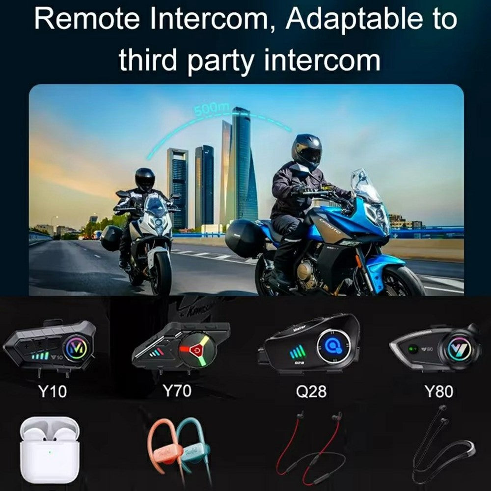 Y12 Pro Motorcykelhjelm Intercom Headset Trådløse Håndfri Høretelefoner Hård Mikrofon til Kørsel