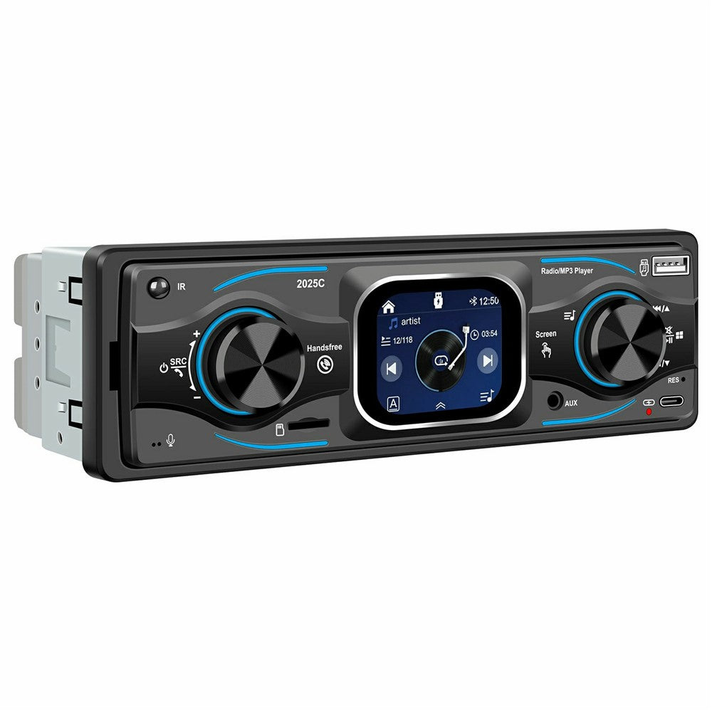 2025C Single DIN Bilradio MP3-afspiller med 2,2 Tommer Touchskærm Bluetooth-kompatibel Højttaler FM-radio