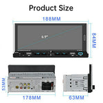 6281W Single DIN Car Stereo Radio 6.9 Inch Touch Screen GPS Navigation MirrorLink Android Auto Wireless CarPlay Player