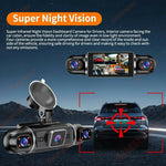2K + 1080Px4 5 kanaler 3,0-tums skärm bil dashcam 24-timmars parkeringsövervakning mörkerseende WiFi-kamera stöd OBD