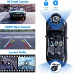 9 Inch Large Screen Allwinner V553 Wireless CarPlay Screen Multimedia Player with 4K + 1080P Front and Rear Dual Recording Dash Cam