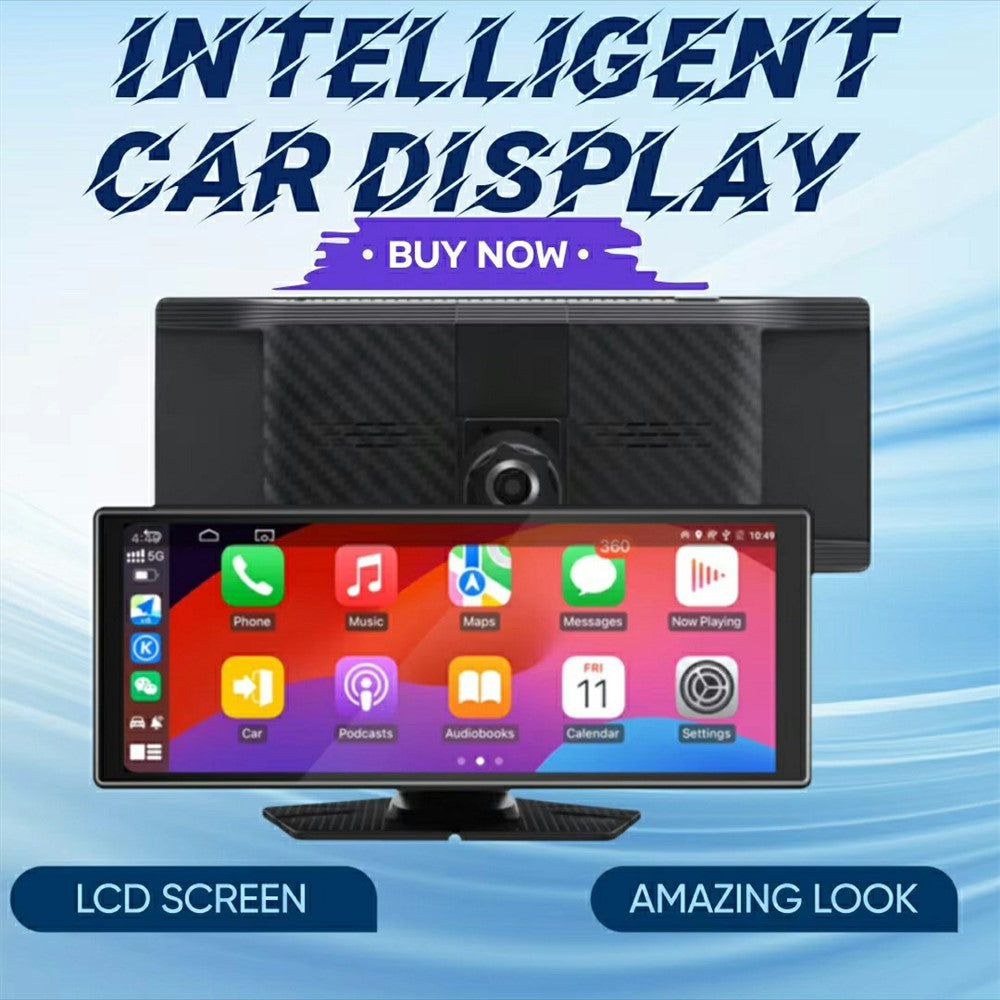 10.26 Inch Large Screen Allwinner V553 Wireless CarPlay Screen Multimedia Player with 4K + 1080P Front and Rear Dual Recording Dash Cam