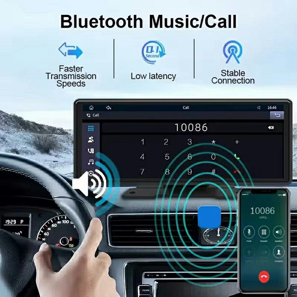 10.26 Inch Large Screen Allwinner V553 Wireless CarPlay Screen Multimedia Player with 4K + 1080P Front and Rear Dual Recording Dash Cam