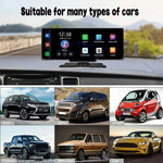 10.26 Inch Large Screen Allwinner V553 Wireless CarPlay Screen Multimedia Player with 4K + 1080P Front and Rear Dual Recording Dash Cam