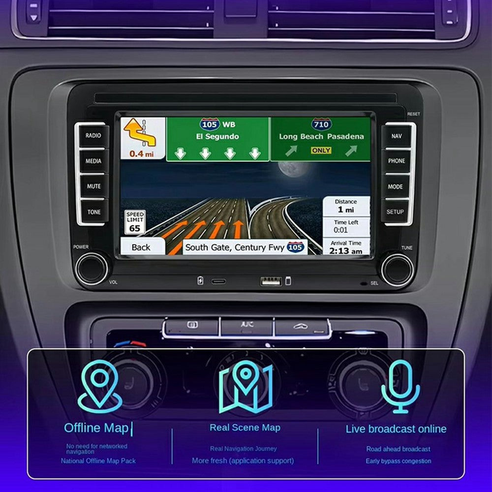 7 Inch CarPlay Android 9.0 Quad Core GPS Navigation Car Stereo Multimedia Player for Volkswagen 2003-2016, 2+32GB