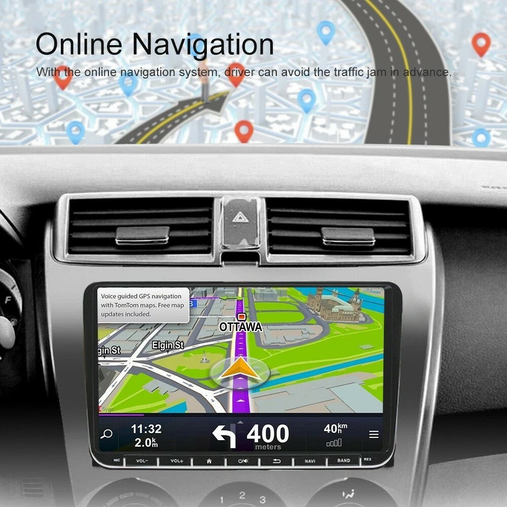 9 Inch CarPlay Android 9.0 Quad Core GPS Navigation Car Stereo Multimedia Player for Volkswagen 2003-2016, 2+32GB