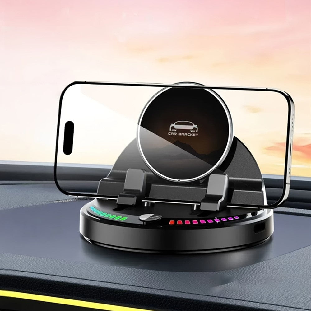 15W Wireless Fast Charger Auto Clamp 360 Degree Rotatable Car Dashboard Mount Phone Holder Bracket