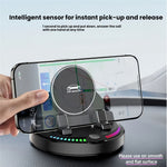 15W Wireless Fast Charger Auto Clamp 360 Degree Rotatable Car Dashboard Mount Phone Holder Bracket