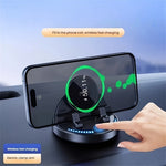 15W Wireless Fast Charger Auto Clamp 360 Degree Rotatable Car Dashboard Mount Phone Holder Bracket