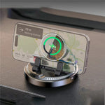 15W Wireless Fast Charger Auto Clamp 360 Degree Rotatable Car Dashboard Mount Phone Holder Bracket