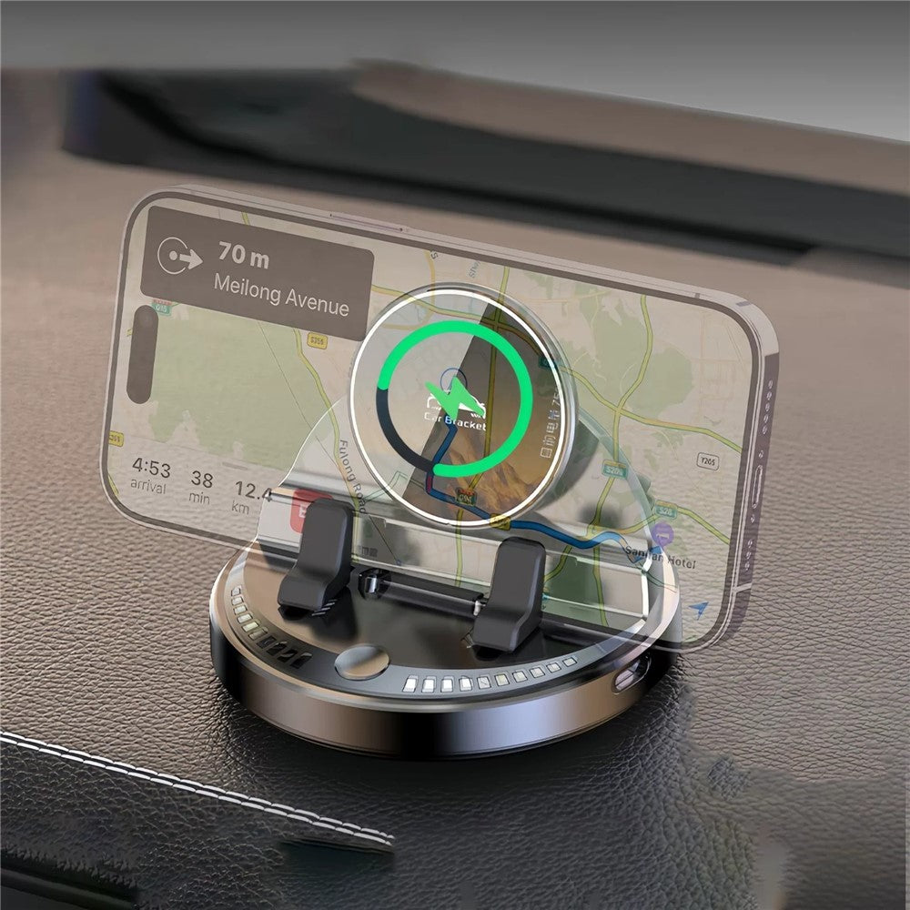 15W Wireless Fast Charger Auto Clamp 360 Degree Rotatable Car Dashboard Mount Phone Holder Bracket