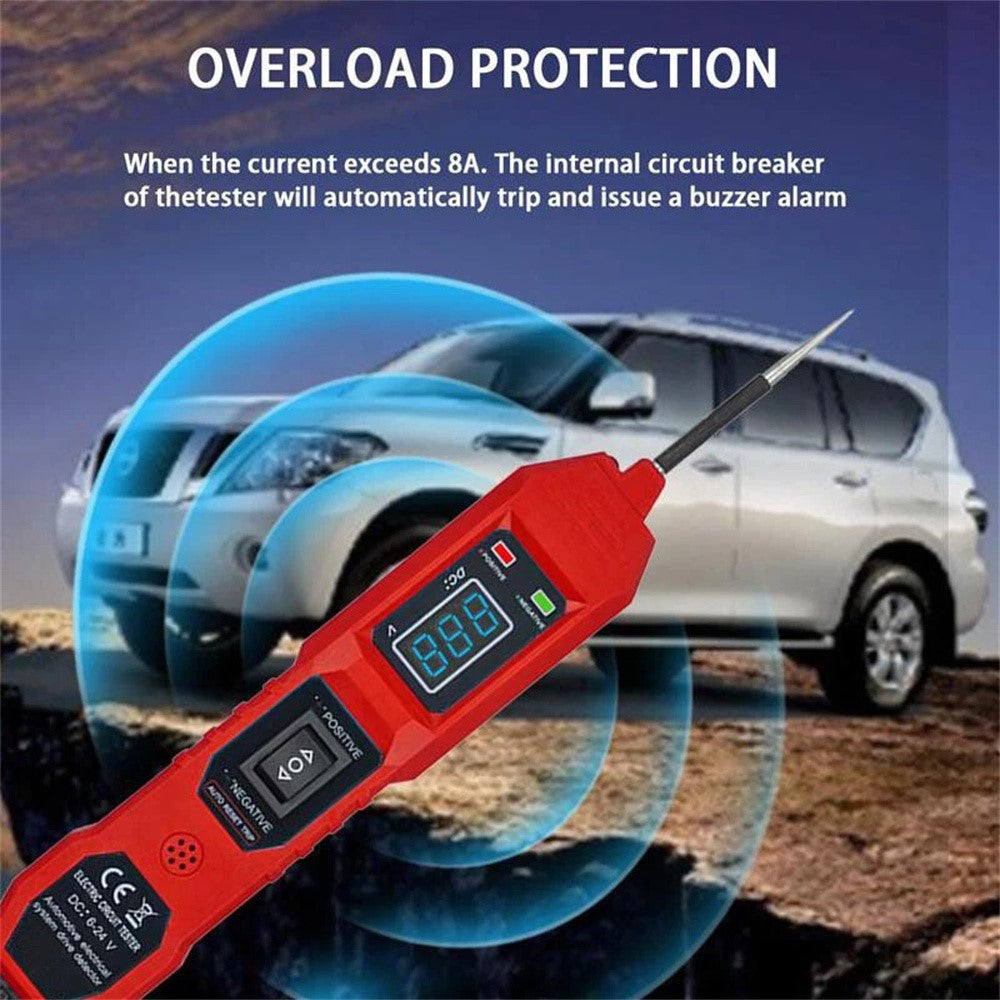 LCD-skærm Bilbatteri Kredsløbstester 3.5-40V DC Automotive Elektrisk System Diagnoseværktøj