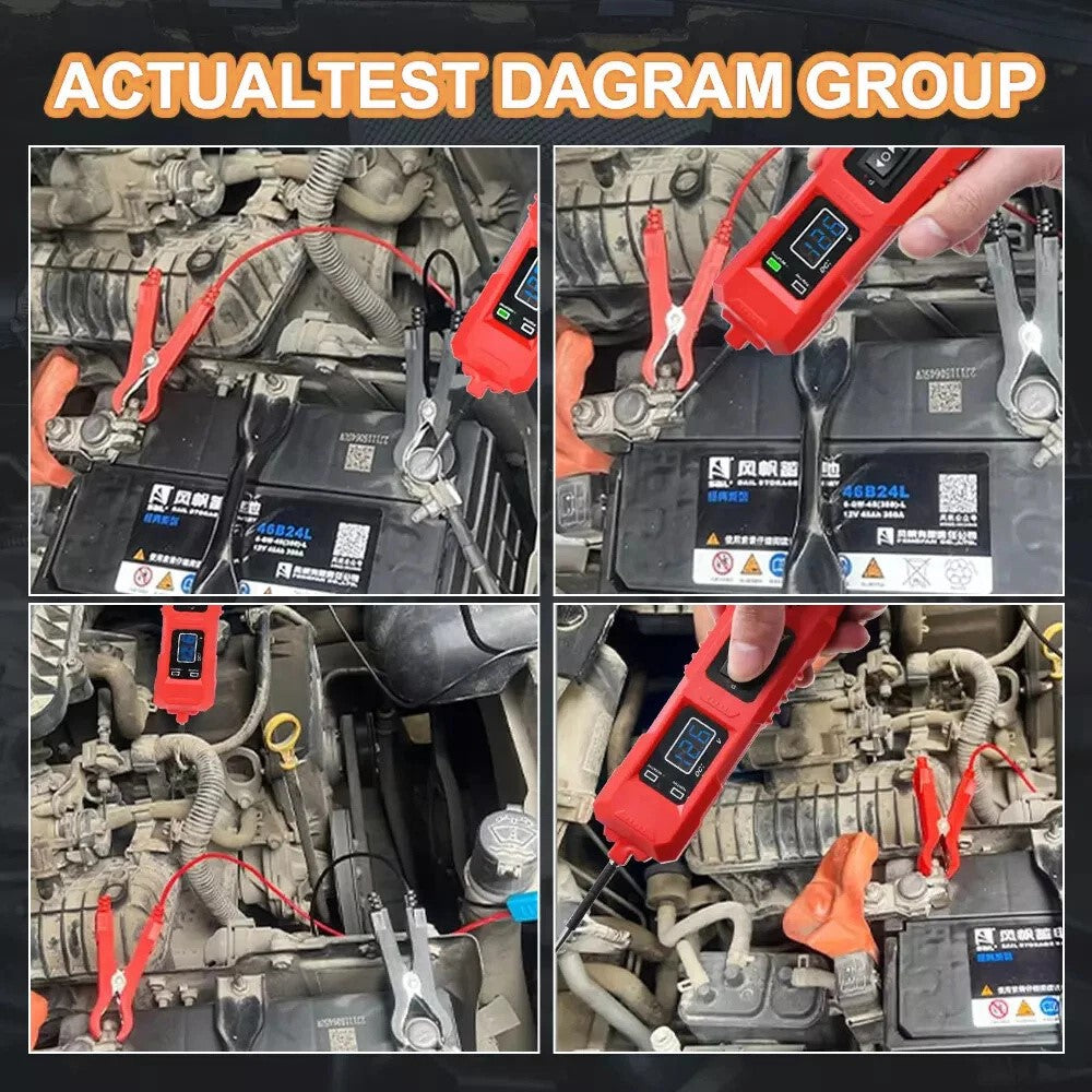 LCD-skærm Bilbatteri Kredsløbstester 3.5-40V DC Automotive Elektrisk System Diagnoseværktøj
