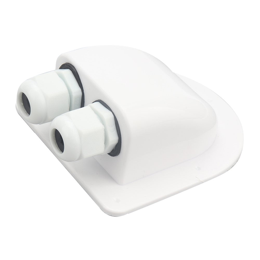 A6098 Solar Panel White Double Cable Entry Gland Box Waterproof RV Camper Solar Entry Housing with Screws