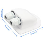 A6098 Solar Panel White Double Cable Entry Gland Box Waterproof RV Camper Solar Entry Housing with Screws