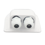 A6098 Solar Panel White Double Cable Entry Gland Box Waterproof RV Camper Solar Entry Housing with Screws