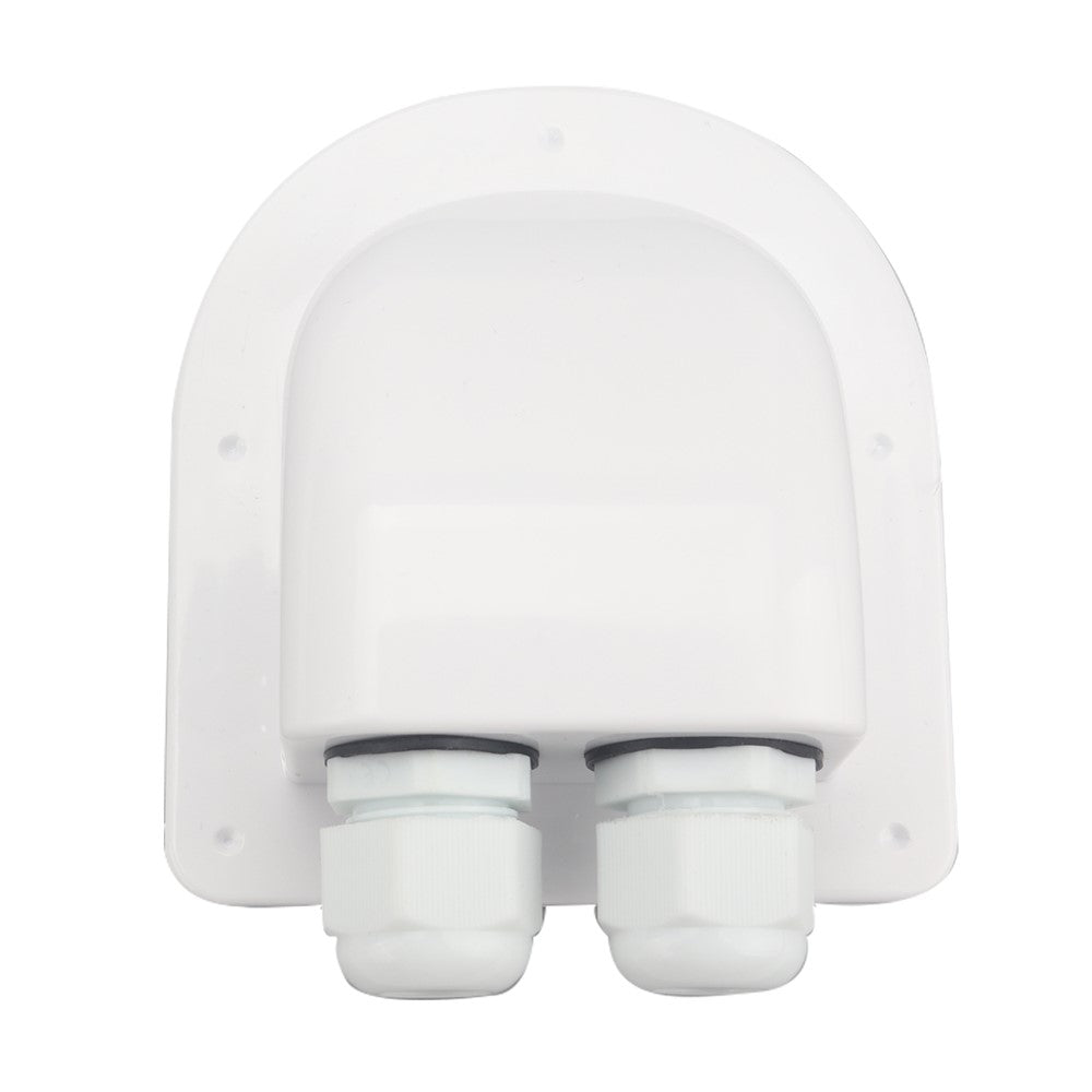 A6098 Solar Panel White Double Cable Entry Gland Box Waterproof RV Camper Solar Entry Housing with Screws