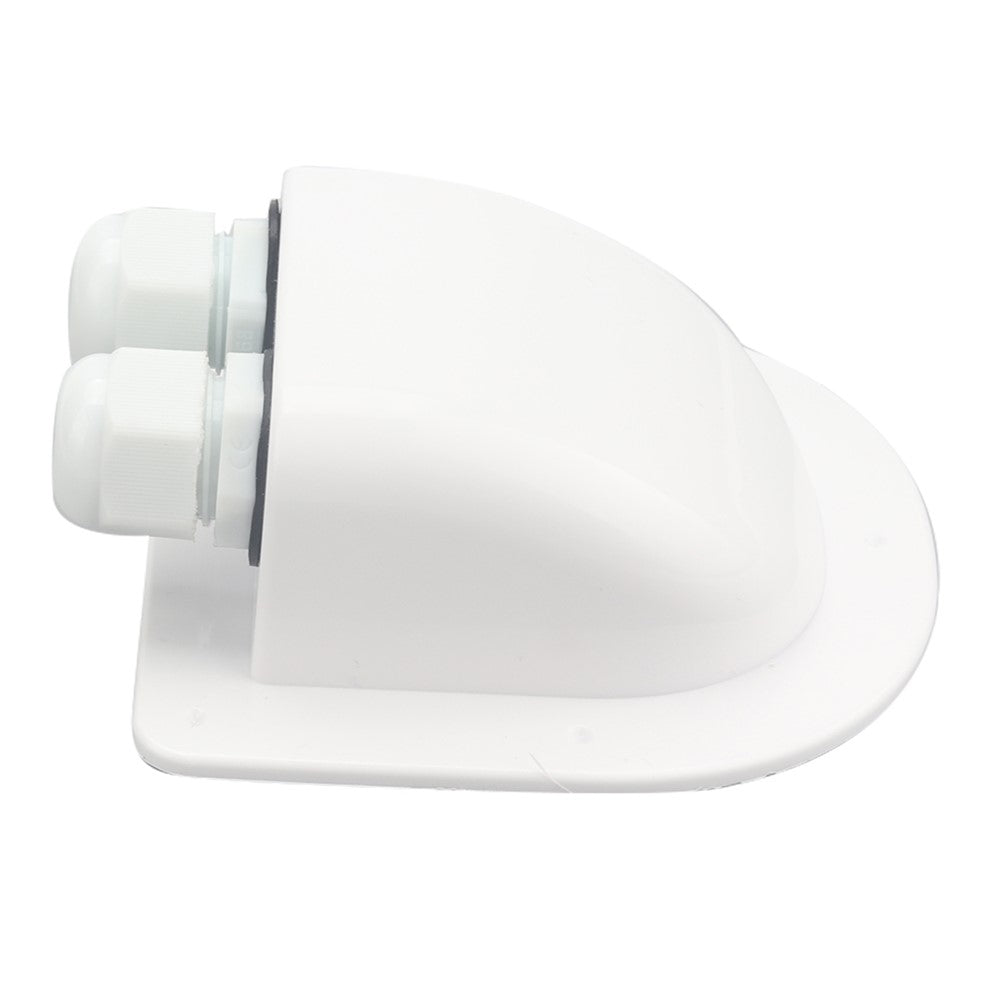 A6098 Solar Panel White Double Cable Entry Gland Box Waterproof RV Camper Solar Entry Housing with Screws