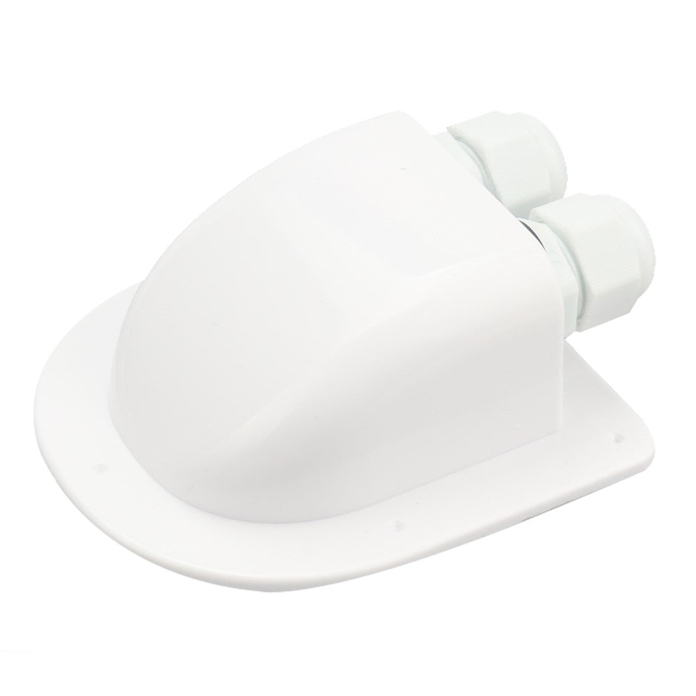 A6098 Solar Panel White Double Cable Entry Gland Box Waterproof RV Camper Solar Entry Housing with Screws