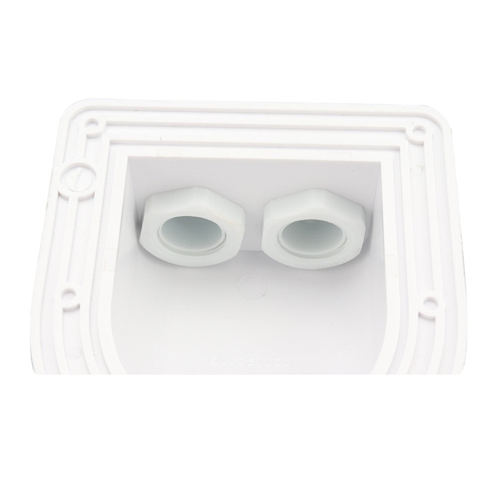 A6098 Solar Panel White Double Cable Entry Gland Box Waterproof RV Camper Solar Entry Housing with Screws