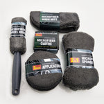 9Pcs Car Wash Kit Microfiber Towel Sponge Wax Applicator Wheel Brush Scratch Free Cleaning Set