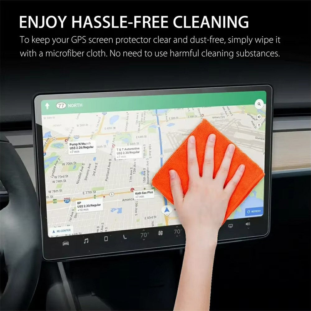 For Tesla Model 3 / Y (2019-2025) 15 Inch Car GPS Navigation Screen Protector Tempered Glass Film