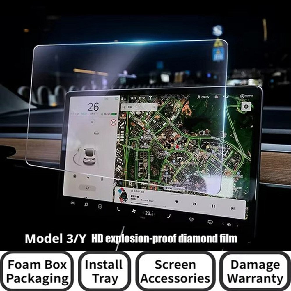 For Tesla Model 3 / Y (2023-2025) 15.4 Inch Car GPS Navigation Screen Protector Tempered Glass Film