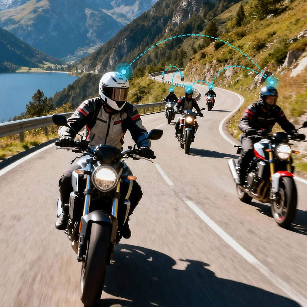 A3 PRO Motorcycle Helmet Bluetooth-compatible Intercom Headset with Hard Mic 1000m Range IP67 Waterproof Interphone