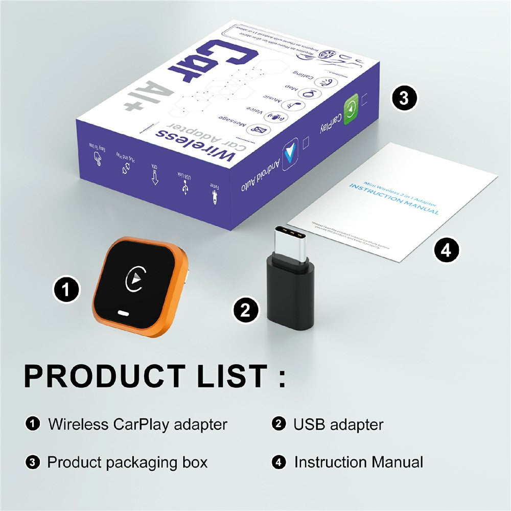 CP030-5 2 in 1 Wireless CarPlay Android Auto Adapter WiFi 6 Dual Band USB Dongle Car AI Box